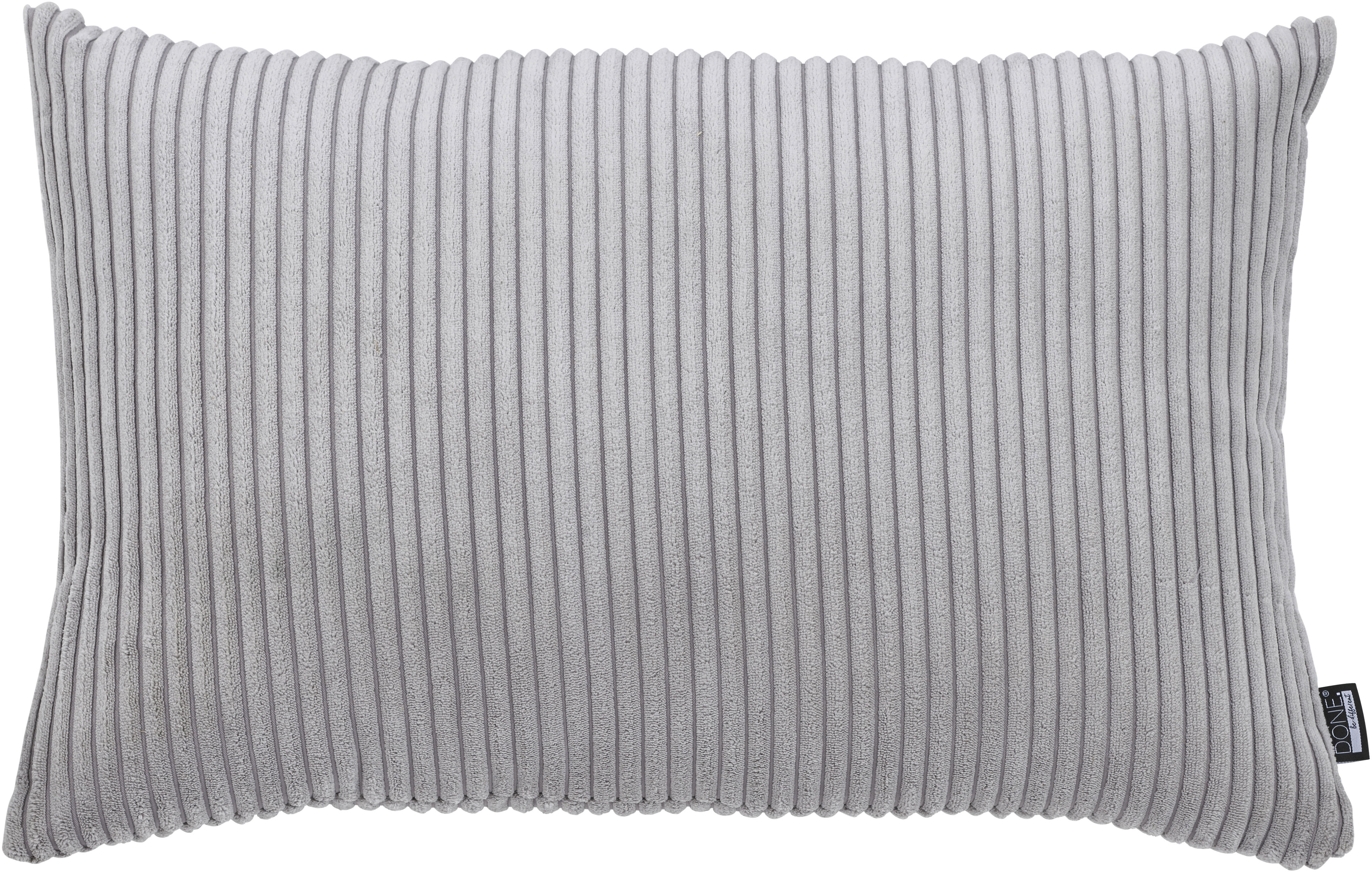 Dekokissen DONE. "Zoom", silber, B:40cm L:60cm, Obermaterial: 92% Polyester, 8% Nylon, Dekokissen_Sitzkissen_Kissenhüllen, Kissenhülle aus modernem Cordstoff Image