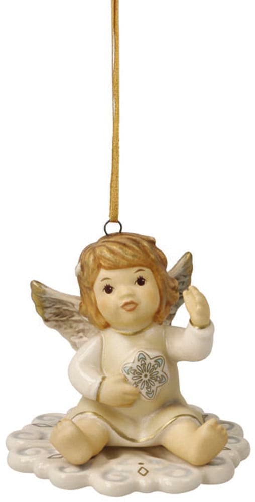 Dekofigur GOEBEL "Engel Auf dem Weg zur Erde", champagner, B:6cm H:6cm T:6cm, Steingut, Dekofiguren, 6 x 6 x 6 cm Image