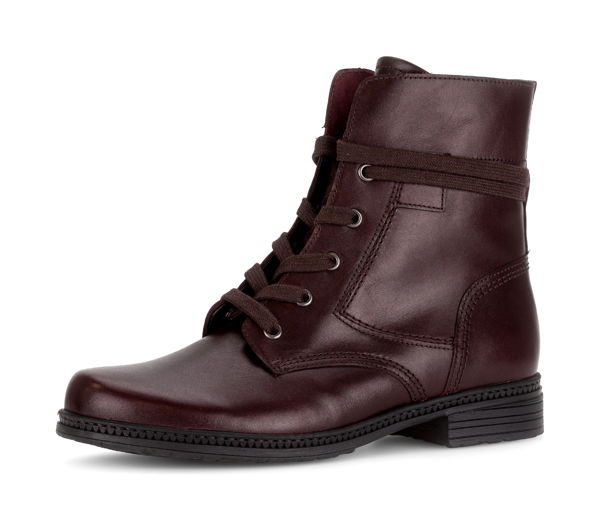 Schnürstiefelette GABOR, Damen, Gr. 38, bordeaux, Kalbsleder, unifarben, Schuhe Schnürstiefelette, Blockabsatz, Schnürboots, Businessschuh mit Best Fitting Ausstattung
