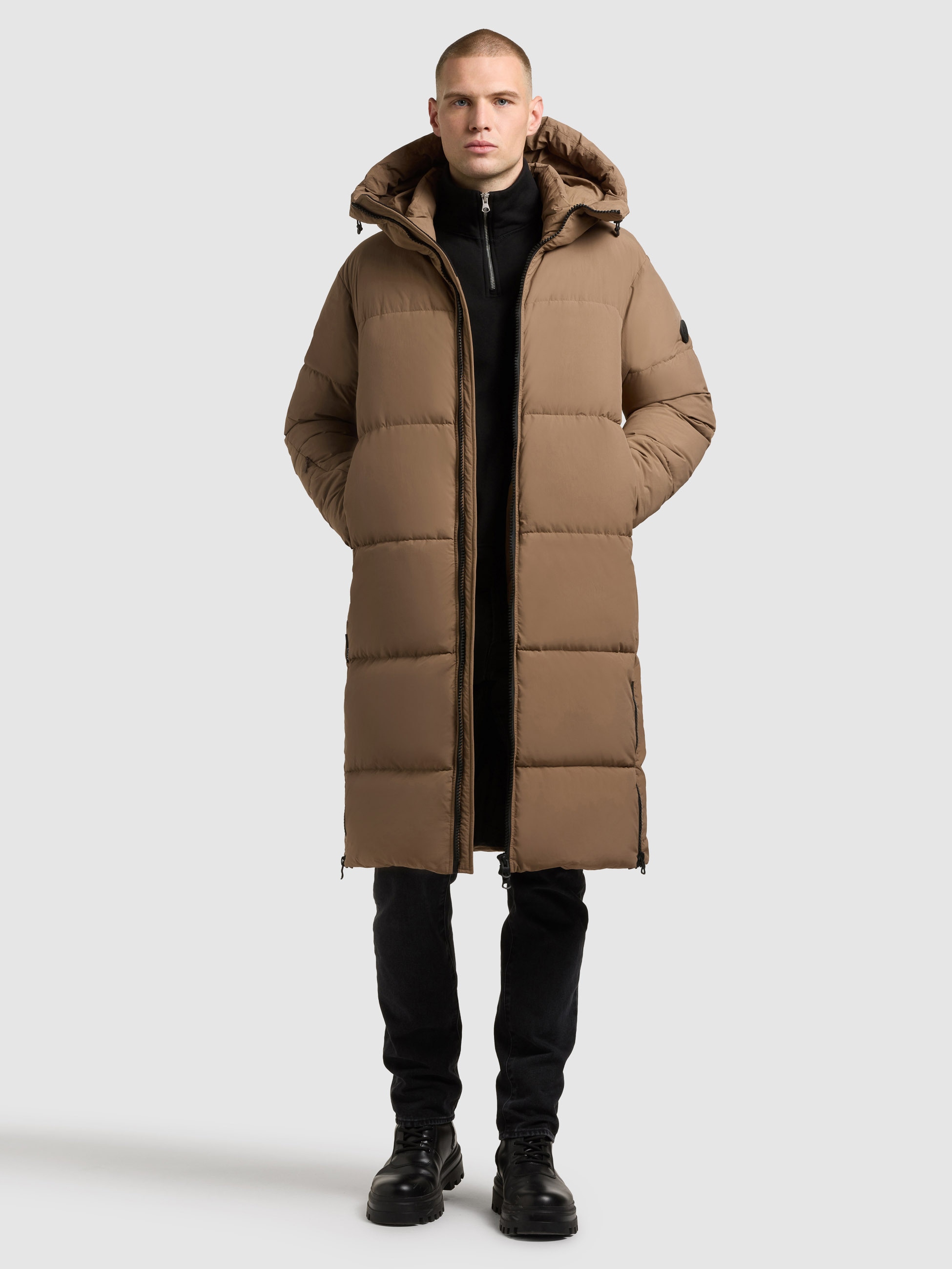 Steppmantel KHUJO "DASH", Herren, Gr. L, russet braun, 100% Nylon, unifarben, eingesetzt elastischer Bund mit Windstopper, Mäntel Image