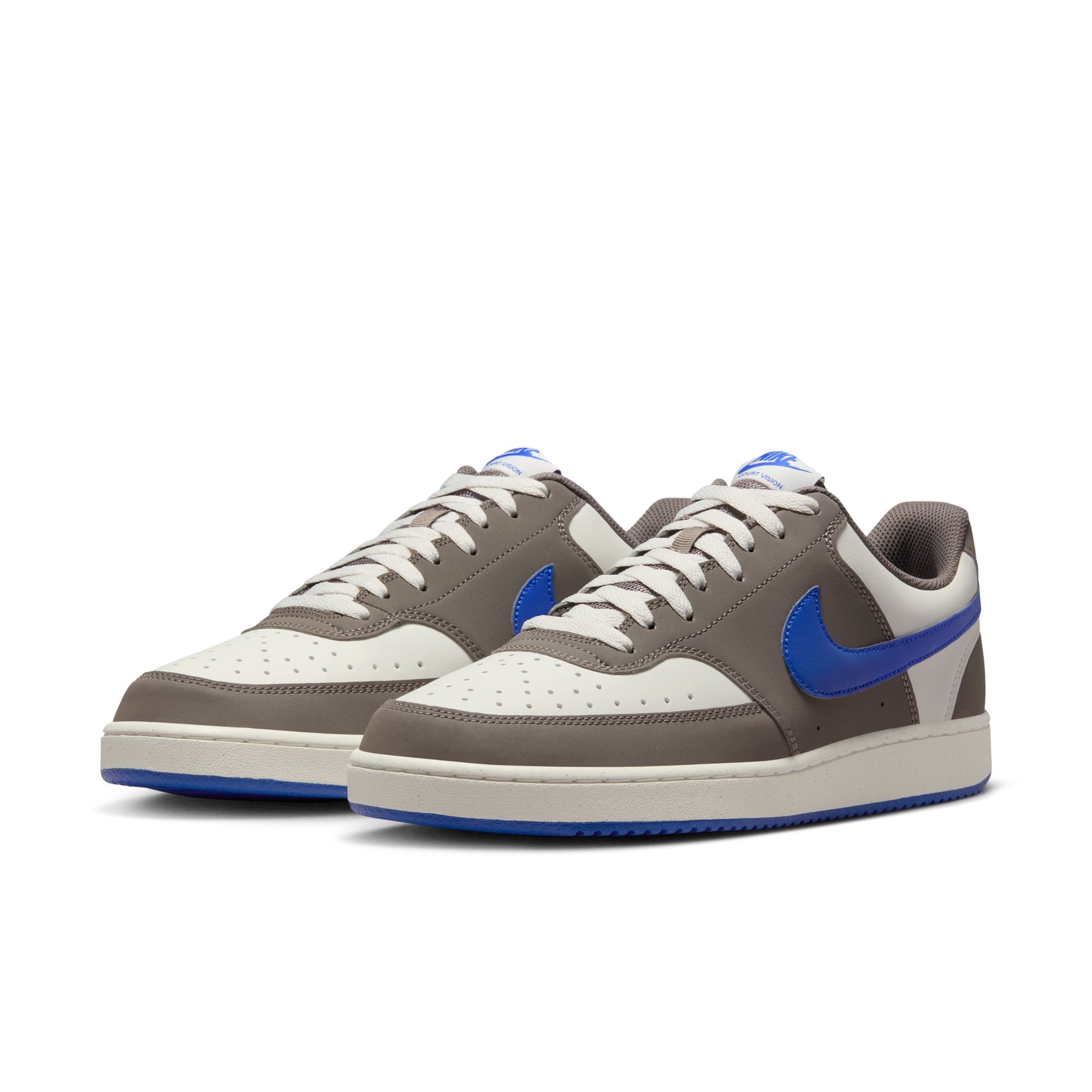 Sneaker NIKE SPORTSWEAR "NIKE COURT VISION LO P NB", Herren, Gr. 42, sail, hyper royal, cave stone, Synthetik, Schuhe Sneaker, inspiriert vom Design des Nike Air Force
