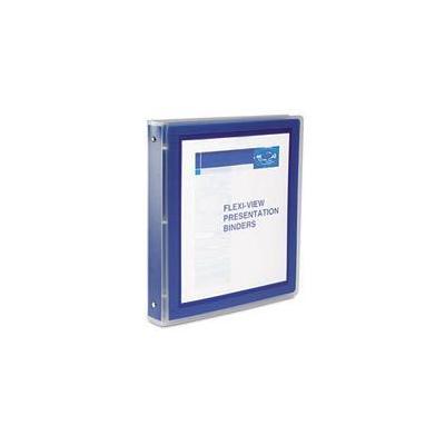 Avery Dennison Flexi-View Round-Ring Presentation View Binder, 1-1/2 Capacity, Navy Blue