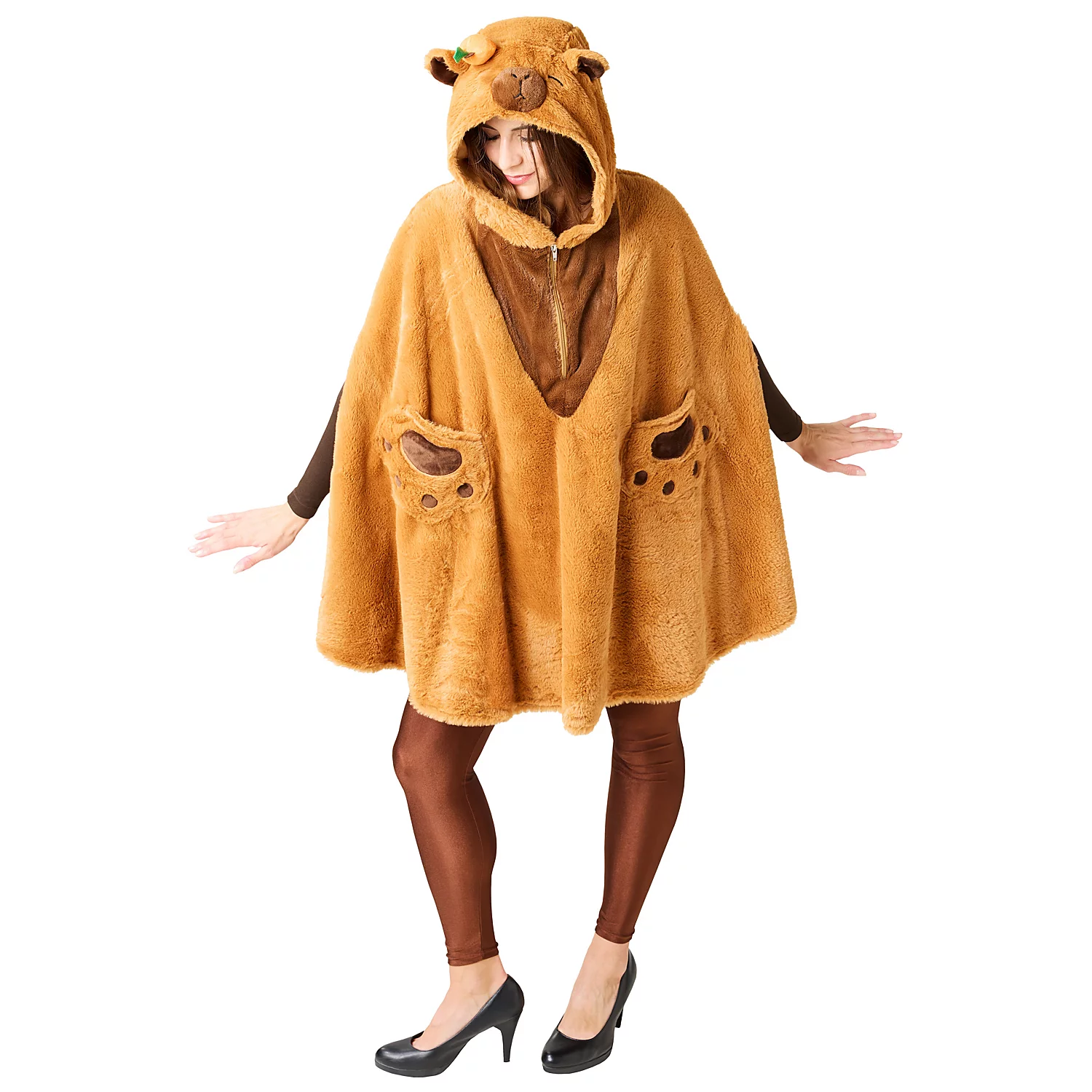 buttinette Poncho Capybara, braun