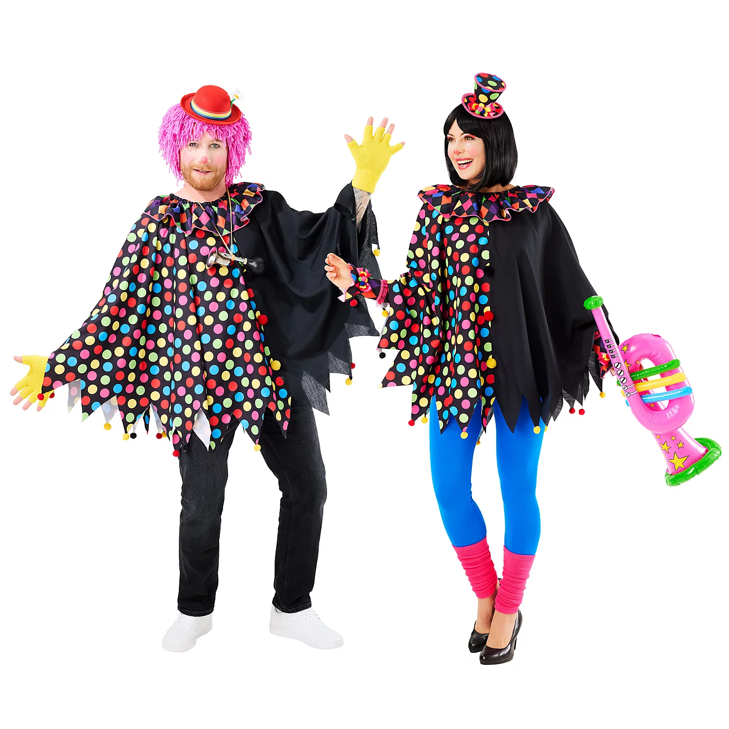 buttinette Poncho Clown, schwarz/bunt Image