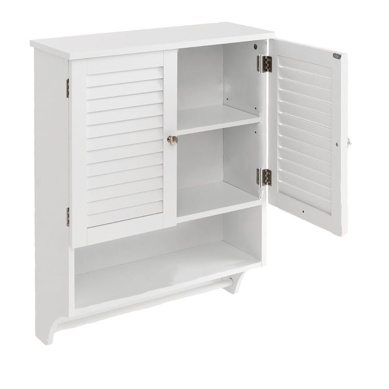 COSTWAY Wandschrank, 3 Einlegeböden, Badezimmerschrank mit verstellbarem Einlegeboden, Wandschrank, Badezimmerschrank Image