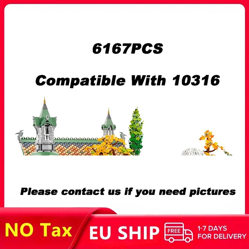6167 Teile Filmserie Rivendell Castle kompatibel 10316 Ziegel Geburtstagsspielzeug Geschenk