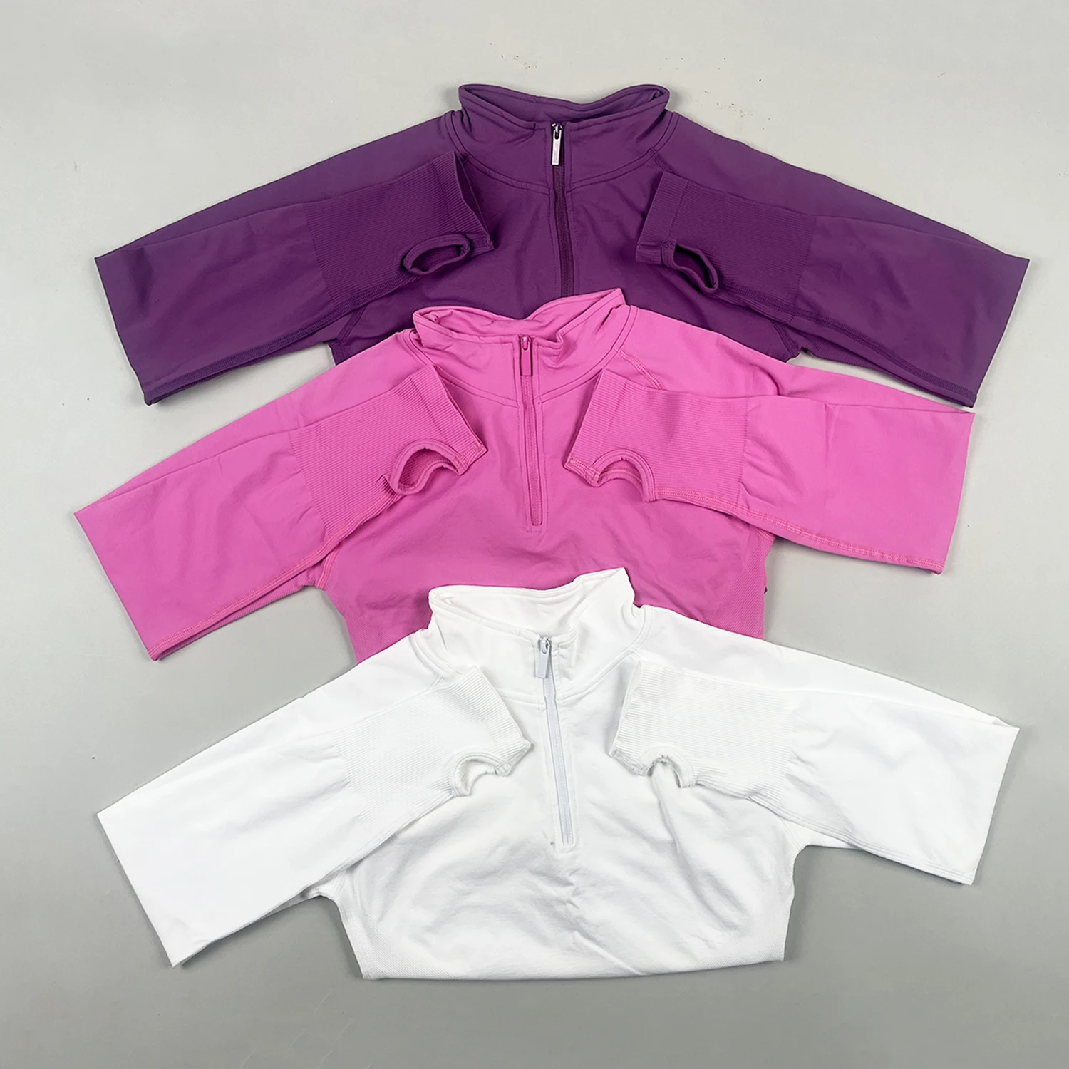 Women's Impact Half Zippy Long Sleeve Gym Top Yoga Pilates Seamless Sports Jacket Fitness Running Workout Clothing