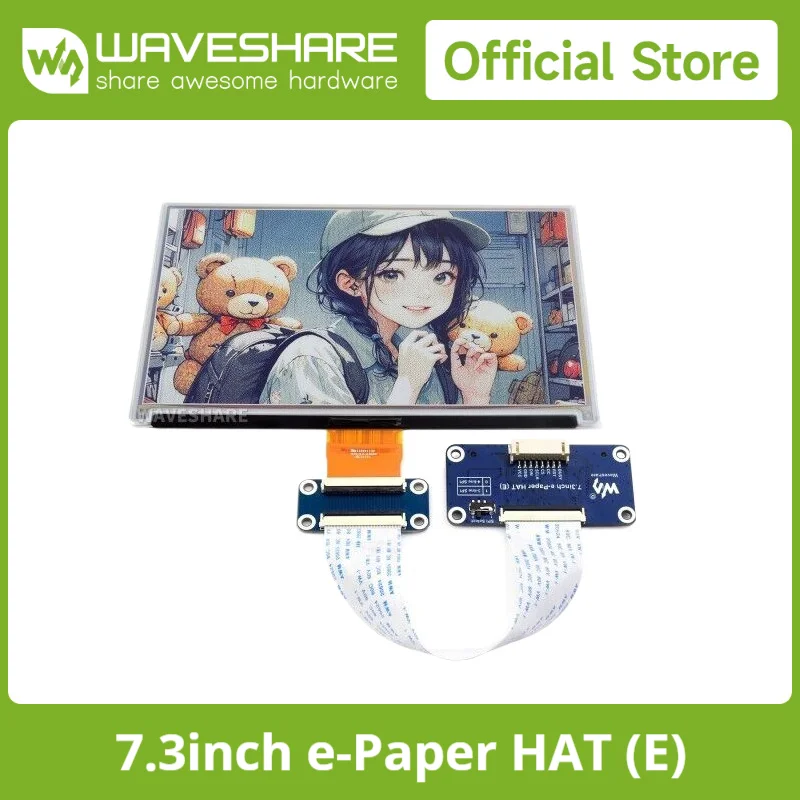 Waveshare 7,3-Zoll-6-Farben-E-Paper-Display, E-Ink-Display, geringer Stromverbrauch, 800×480, für Raspberry Pi/Jetson Nano/Arduino/STM32 Image