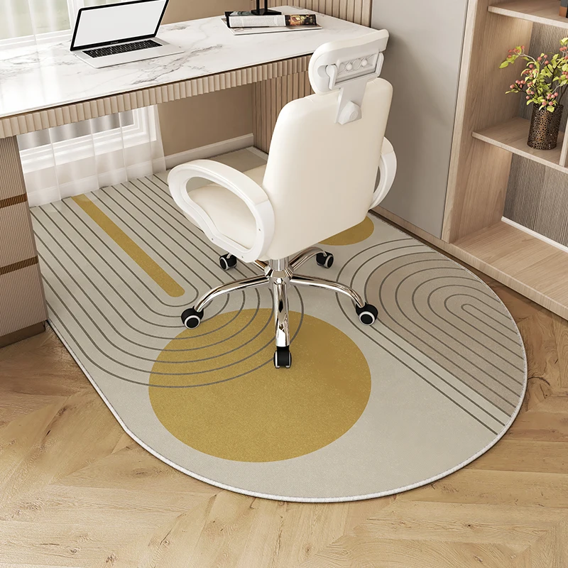 VIKAMA Moderner, minimalistischer, gebogener Teppich, schmutzabweisend und antistatisch, Heimdekoration, Bücherzimmer-Bodenmatte, Zimmer-Bodenschutzmatte Image