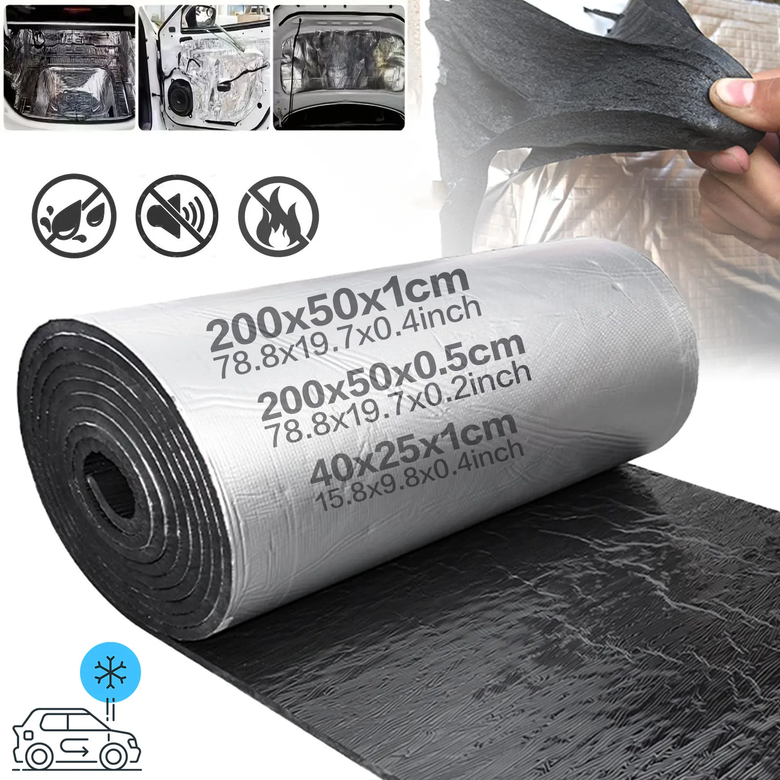 200x50cm 5/10mm Auto Lärm Trittschalldämmung Matte Schallschutz Deadener Wärmedämmung Matte Haube Geschlossene Zelle schaum Fahrzeug Zubehör Image