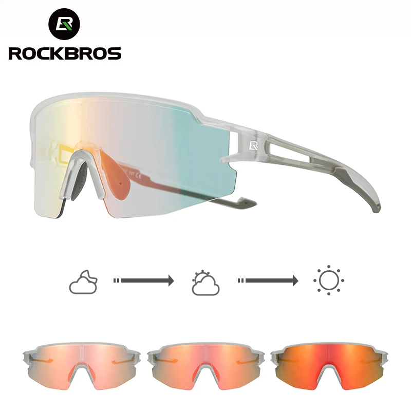 ROCKBROS Radfahren Gläser Polarisierte UV400 Schutz Fahrrad Sonnenbrille Männer Frauen Photochrome MTB Road Fahrrad Brille Brillen Image