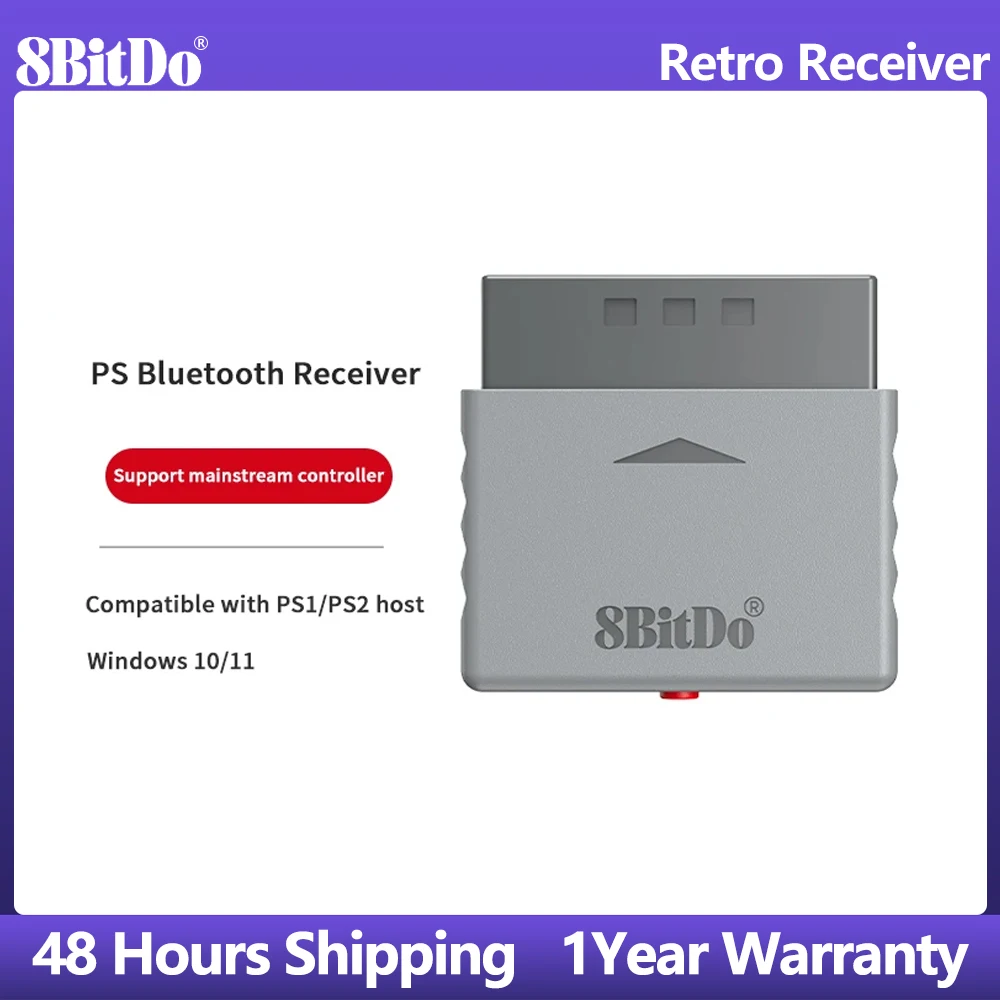 8Bitdo PS Retro Receiver für PS1/PS2/Windows System kompatibel für Xbox Series/Xbox One/Switch Pro/PS5/PS4 Controller Image
