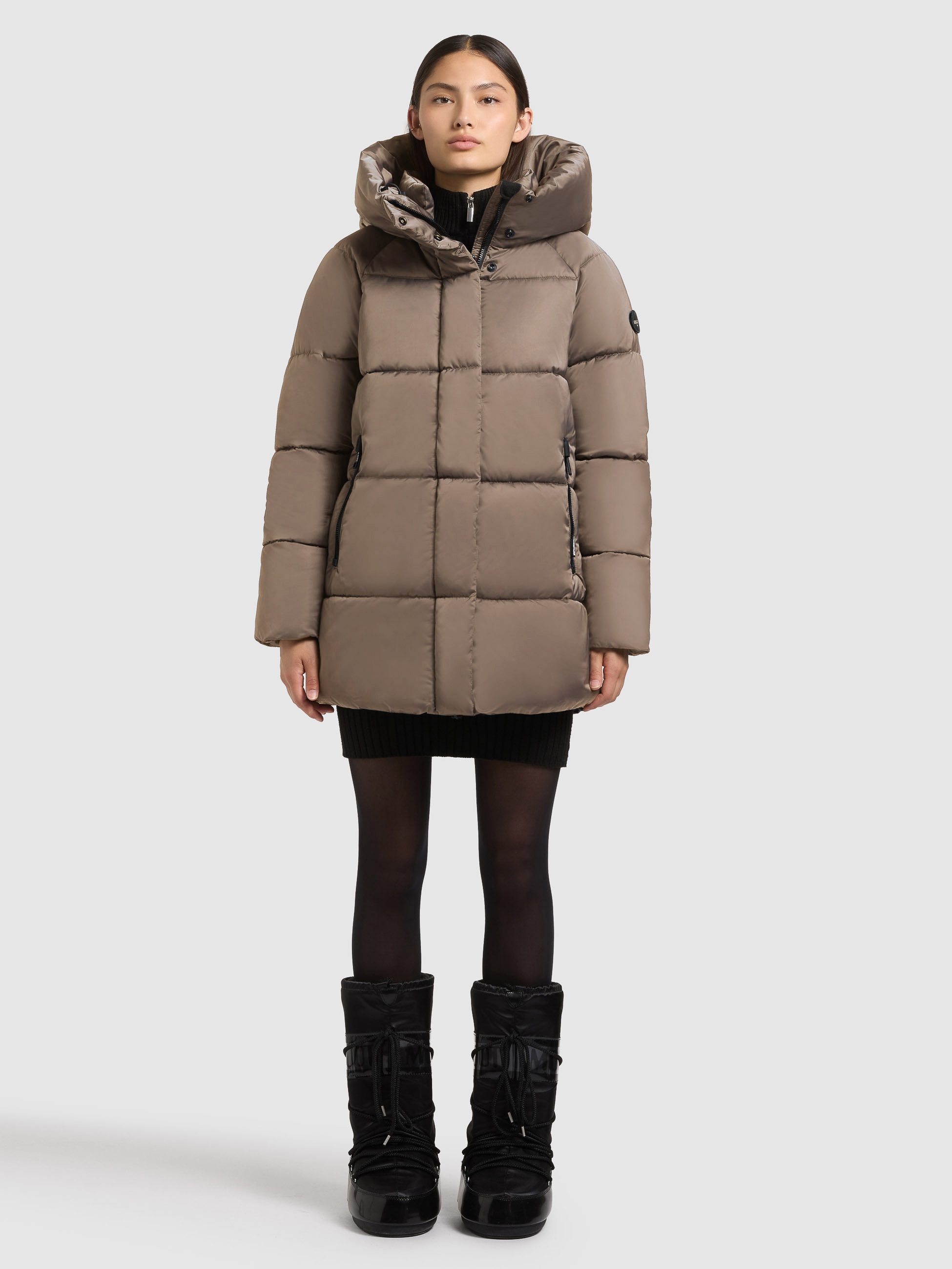 Steppjacke KHUJO "SUDA", Damen, Gr. XS, cane braun, 100% Polyester, unifarben, Raglanärmel elastischer Bund mit Windstopper, Jacken Image