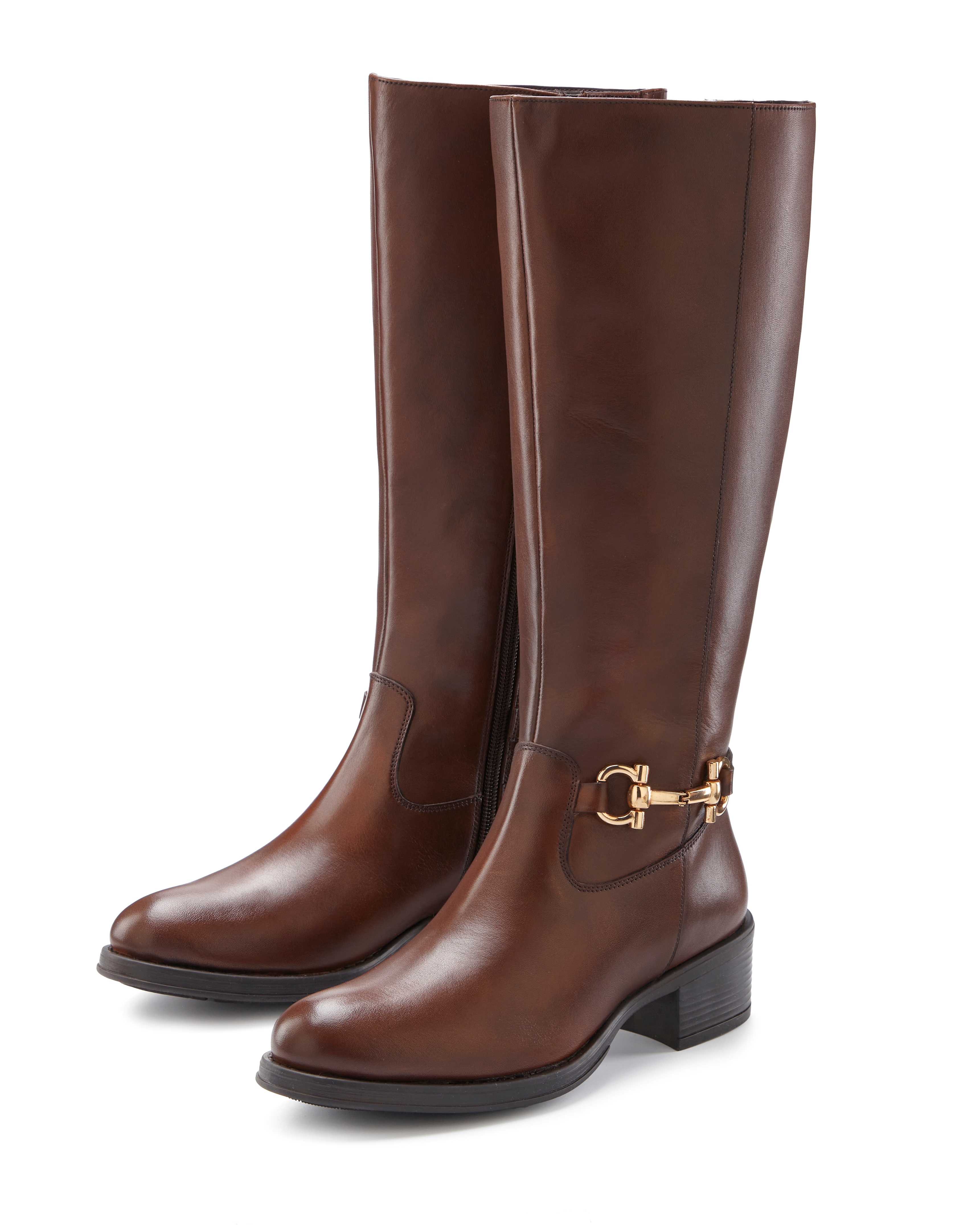 Stiefel LASCANA "Stiefelette", Damen, Gr. 36, braun, Obermaterial: 100% Rindsleder. Decksohle: 100% Schafsleder. Futter: 100% Textilmaterial. Laufsohle: 100% Synthetik, unifarben, Schuhe Stiefel, aus Leder mit Langschaft