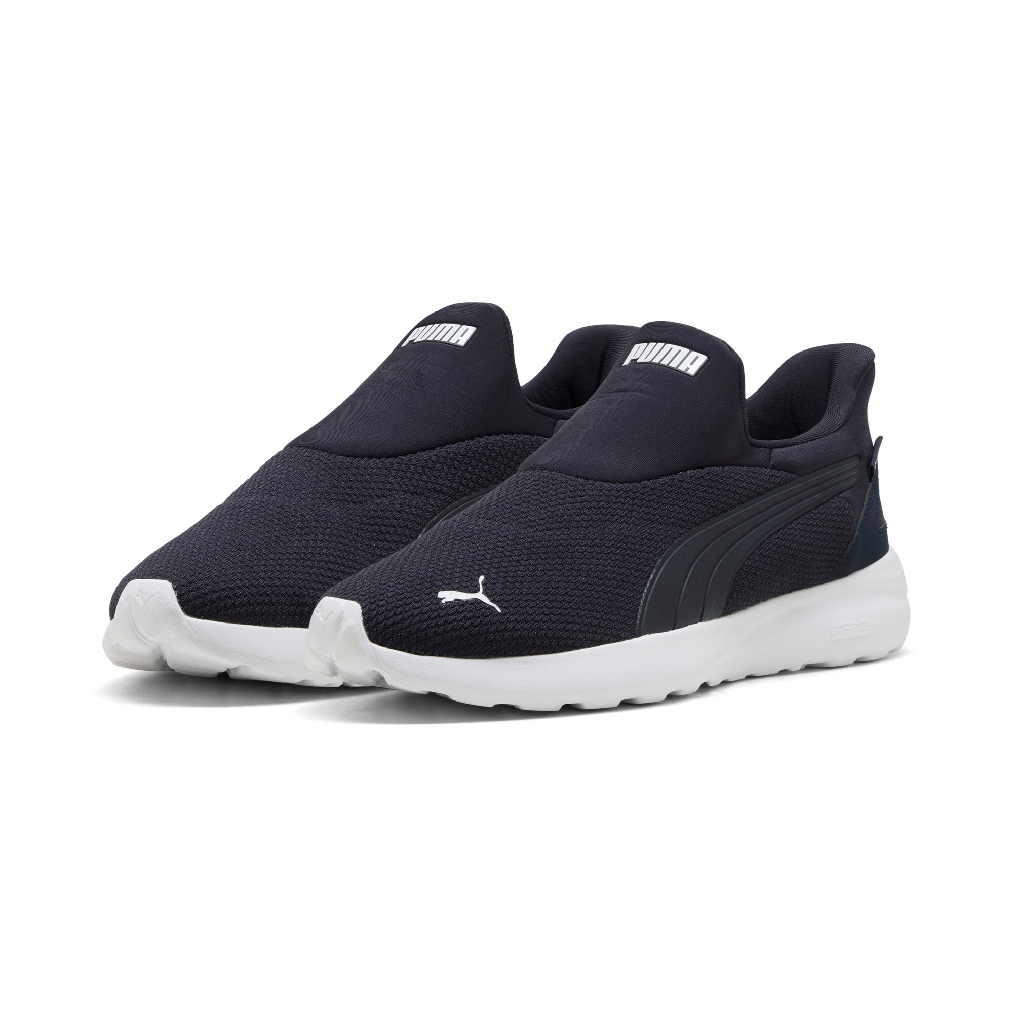 Walkingschuh PUMA "SOFTRIDE COSMIC SLIPTECH", Damen, Gr. 42,5, new navy, new navy, puma weiß, Textil, unifarben, Schuhe Walkingschuh