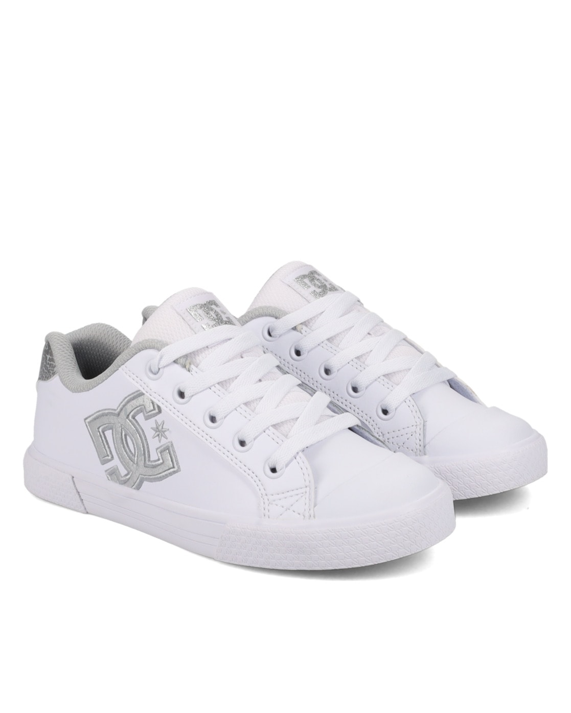 Sneaker DC SHOES "Chelsea", Damen, Gr. 5(36), weiß (weiß, grau), Obermaterial:Obermaterial: Textil / Futter: Textil / Außensohle: Gummi;, Schuhe Sneaker