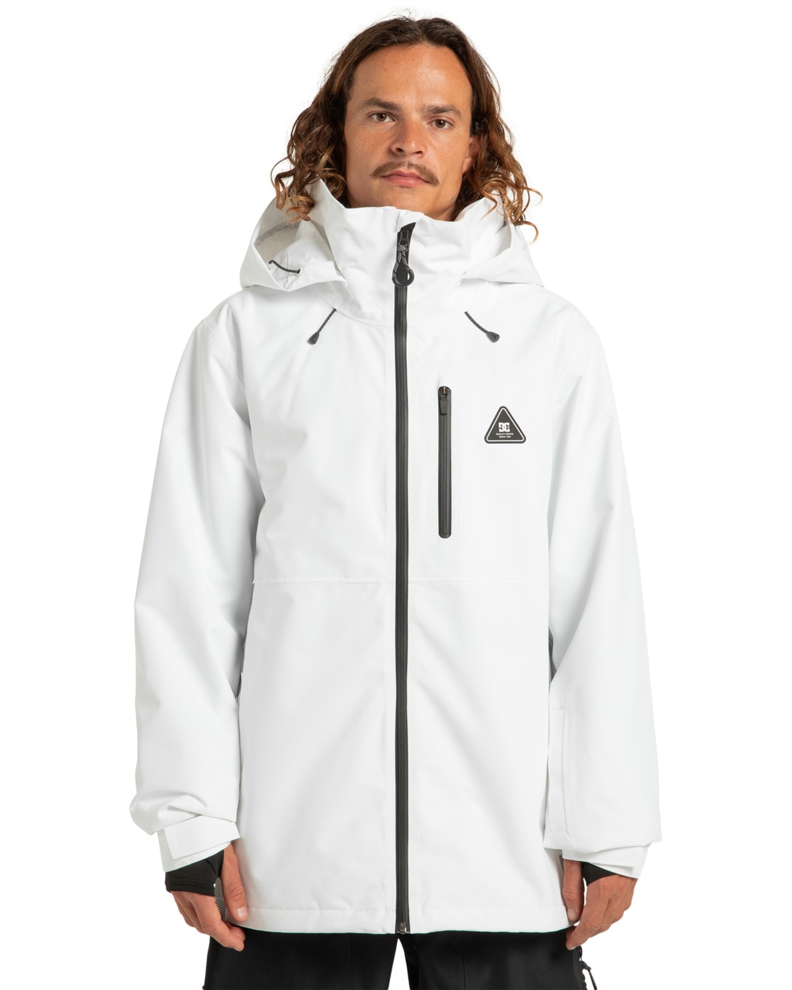 Snowboardjacke DC SHOES "Basis 30K", Herren, Gr. M, weiß, schwarz, 100% Polyester, Jacken Snowboardjacke