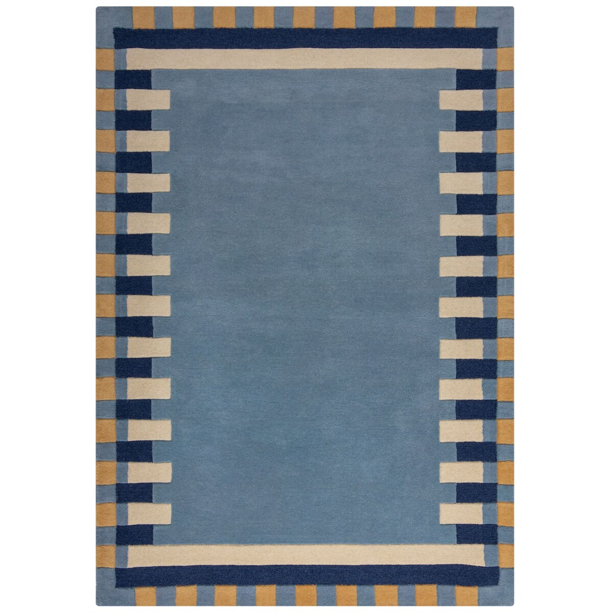 KADIMA DESIGN Wollteppich Handgetuftet | Mit lebendigem Bordürendesign | Strapazierfähig für Ihr Zuhause | 200x290cm Image