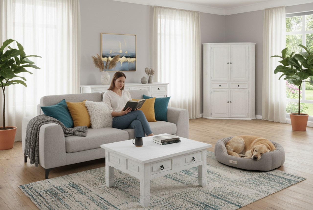 Couchtisch 80x80cm - 2 Schübe Image