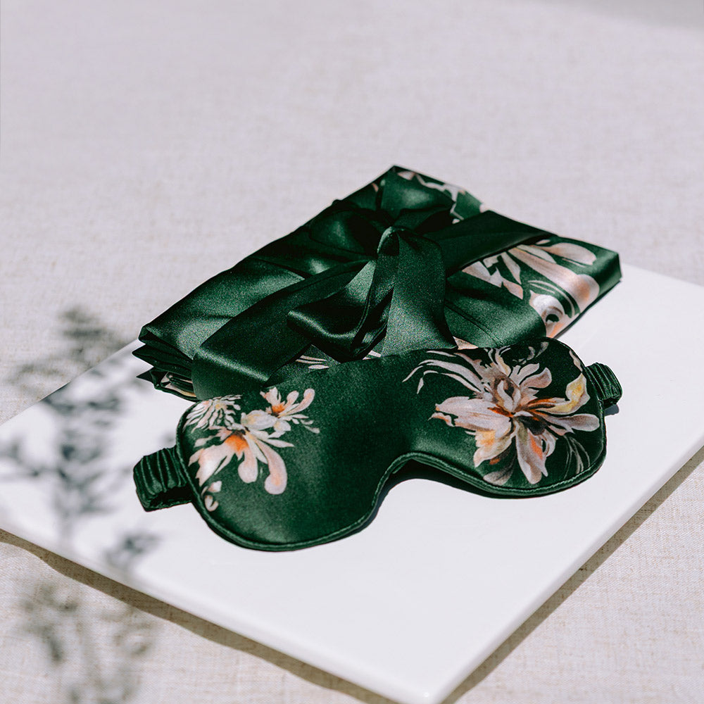 KIM+ONO Kimono Robe | Washable Silk Yuri Self Care Set | Verdant