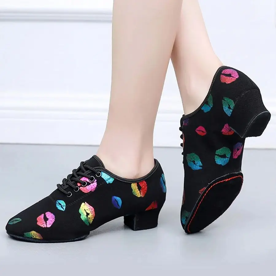 Tanzschuhe für Frau Jazz Ballsaal Latin Salsa Tanzschuhe 3/5 cm High Heels Training Moderne Tango Weibliche Tanz Turnschuhe Image