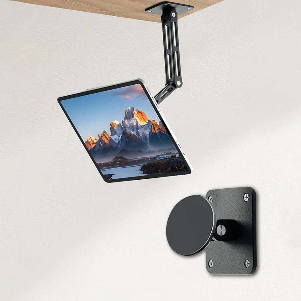 Magnetischer Tablet-Wandhalterung, Telefonständer, langer Arm, 360 Grad drehbar, freitragende Schreibtisch-Betthalterung für 4,7–12,9 Zoll, unterstützt iPad Image