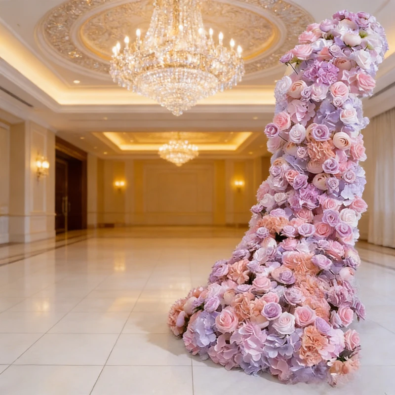 200 x 70 cm schöne künstliche Rosenreihen Hochzeitstisch Konferenztisch Ausstellung Fensterdekoration Hochzeitsszene Dekoration Image