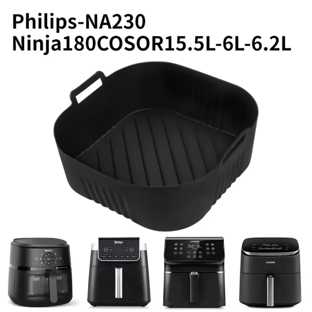 Silikon-Luftfritteusenform, Ölfilterstreifen für PhilipsNA230 COSORI6.2L, antihaftbeschichtet, wiederverwendbar, Backform, Grillmatte, leicht zu reinigen Image