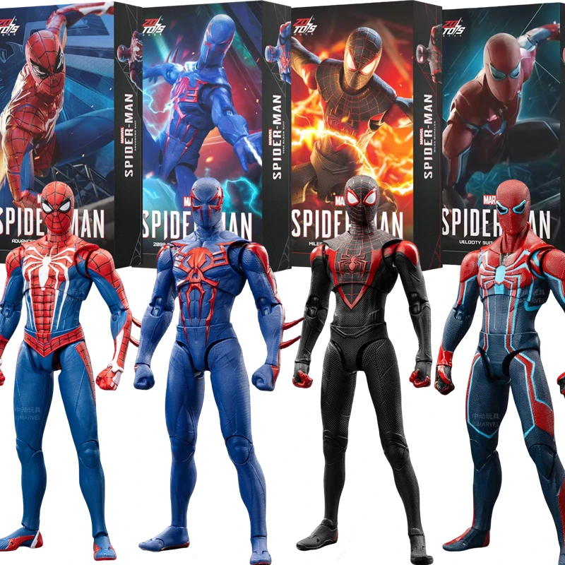 ZDTDS Original Spider-Man Iron Spider Punk Anzug Scarlet Spider 2099 Miles Fortschrittlicher Anzug 1/10 Marvel Actionfigur Modell Spielzeug Geschenk