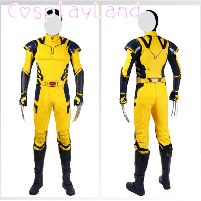 Superheld Logan James Cosplay Kostüm Wolf Gelb Battle Armor Outfit Leder Overall Halloween Karneval Erwachsene Männer Anzug Image