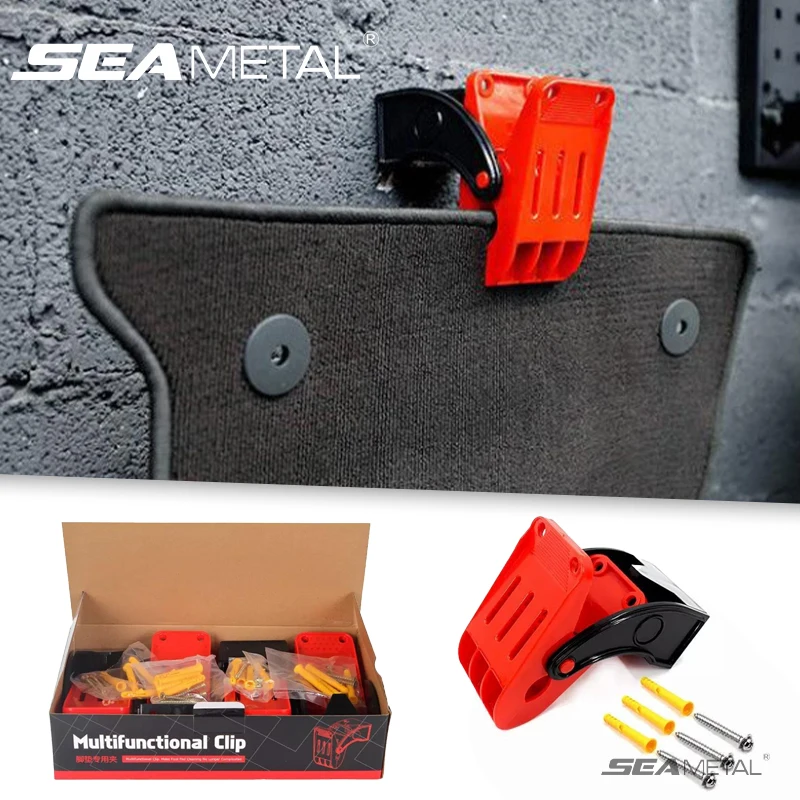 SEAMETAL Auto Fuß Pad Reinigung Clip Multifunktionale Auto Fuß Pad Reinigung Clip Feste Shop Schönheit Werkzeug Klemmen Hängen Sie Ihren Teppich Image