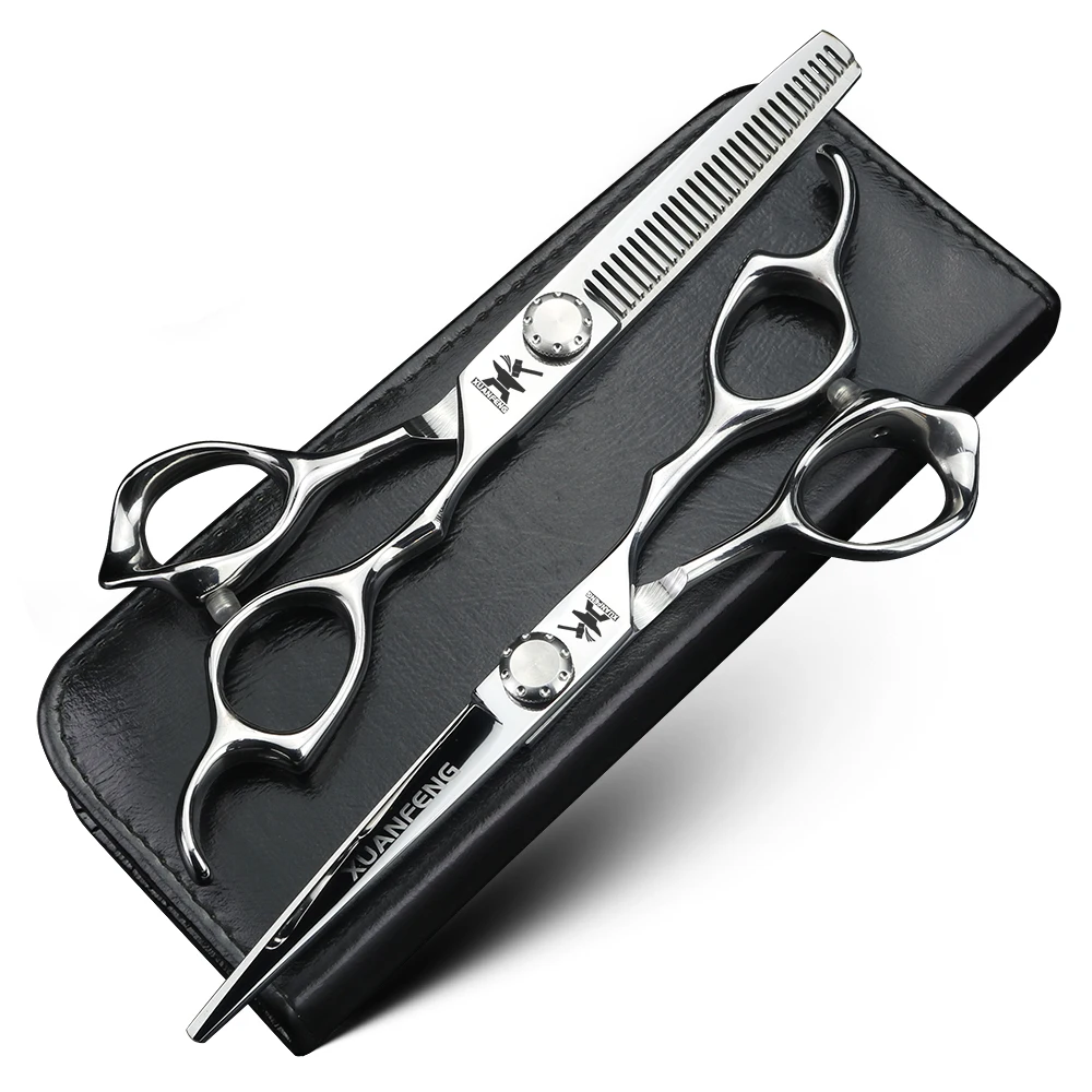 Haarschere mit bequemem Griff, 15,2 cm, Schneideschere aus Stahl JP440C und Effilierschere, professionelles Haarschneidewerkzeug Image