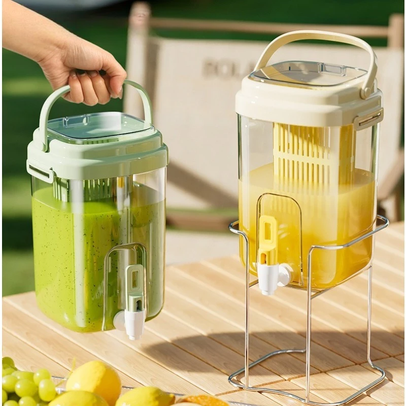 Kühlschrank-Wasserspender mit Wasserhahn – Krug aus Kunststoff für Eistee und Obstinfusion, hitzebeständiger Getränkebehälter