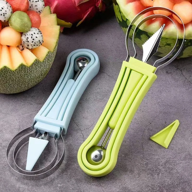 1 Stück 2 in 1 Wassermelone Eis Graben Ball Scoop Wassermelone Melone Obst Carving Messer Cutter Gadgets Diy Verschiedene kalte Gerichte Werkzeug