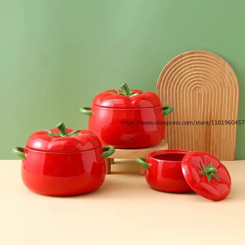 Binaural Soup Bowl Household New Instant Noodle Bowl Student Dormitory Ceramic Soup Bowl with Lid