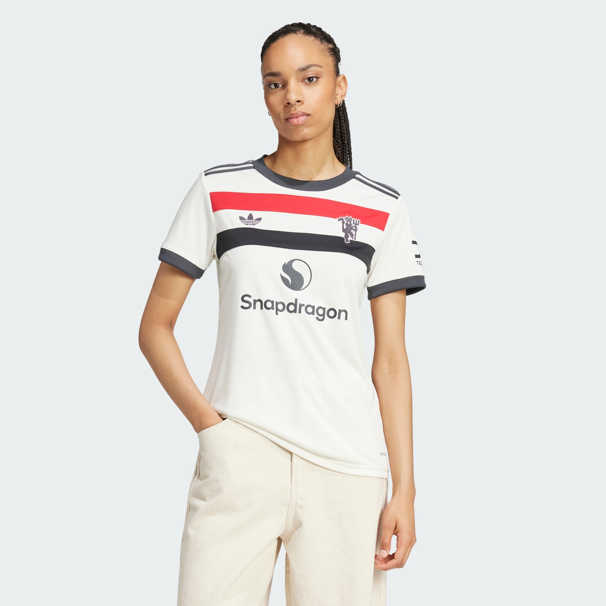 adidas Performance Womens Manchester United 24/25 Third Jersey - Off-white Recycled Material - Size 2XS