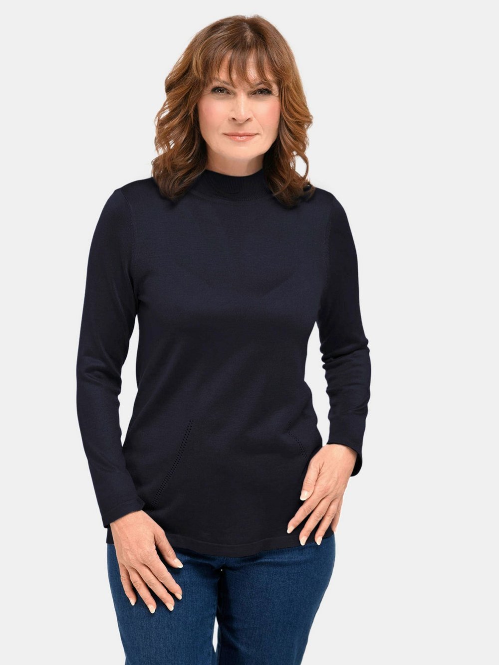 Goldner Strickpullover Damen marine, 44 Image