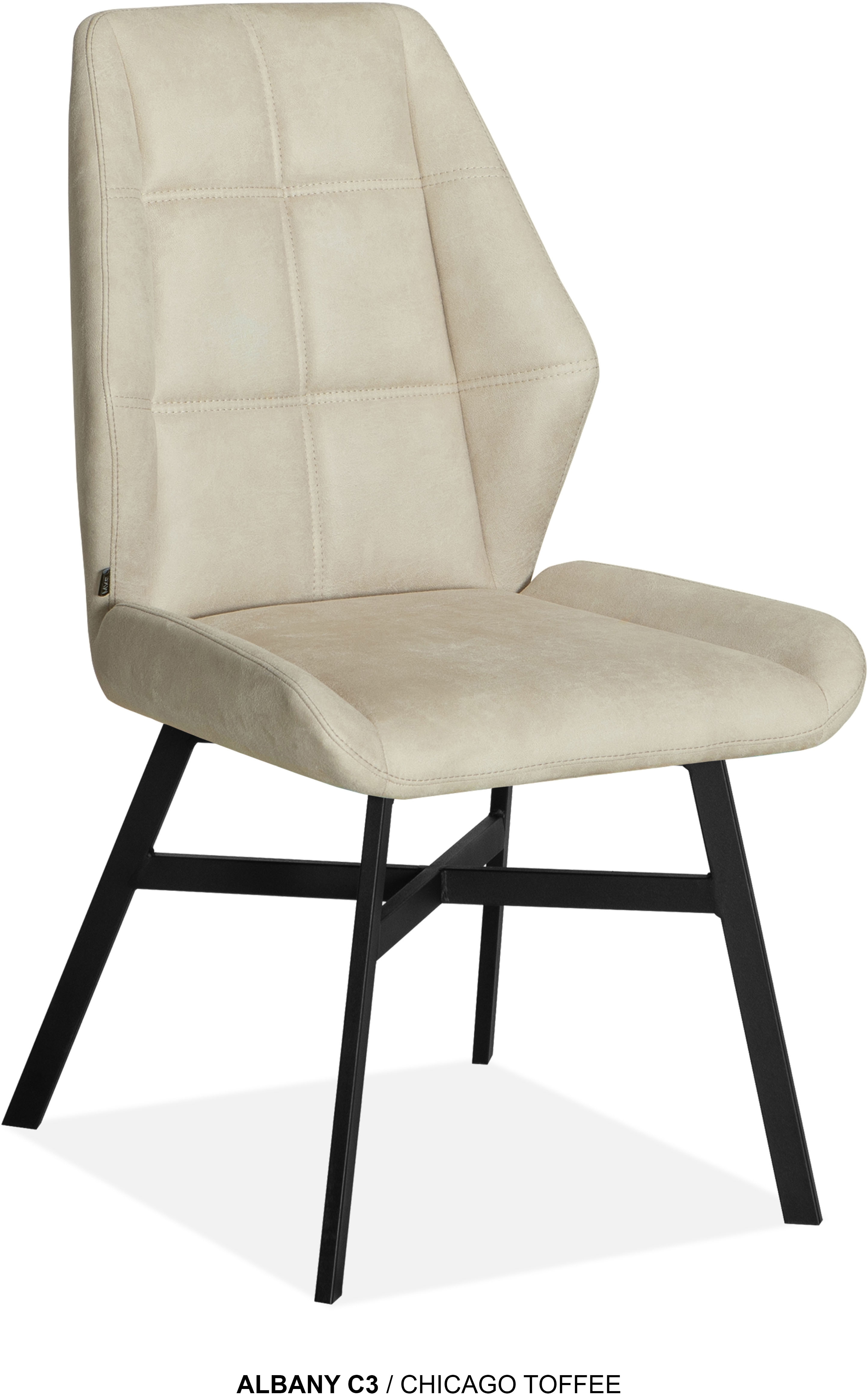 Esszimmerstuhl OMG DESIGN "Albany", toffee, schwarz, B:51cm H:96cm T:63,5cm, Polyester, Stühle, Esszimmerstuhl, Esszimmerstuhl, pflegeleichter Bezug