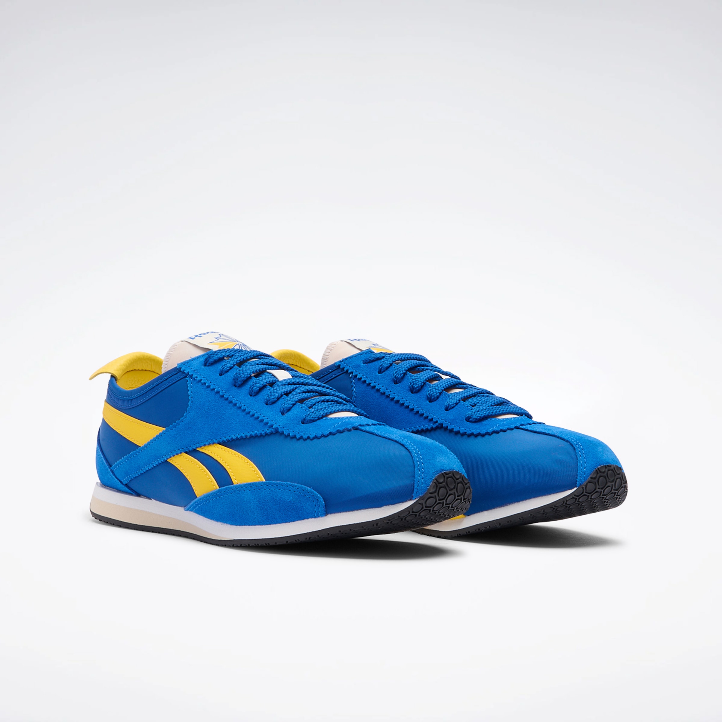 Trainingsschuh REEBOK CLASSIC "R400", Herren, Gr. 45,5, vector blau, optimum blau, golden haze, Leder, Synthetik, Textil, Schuhe