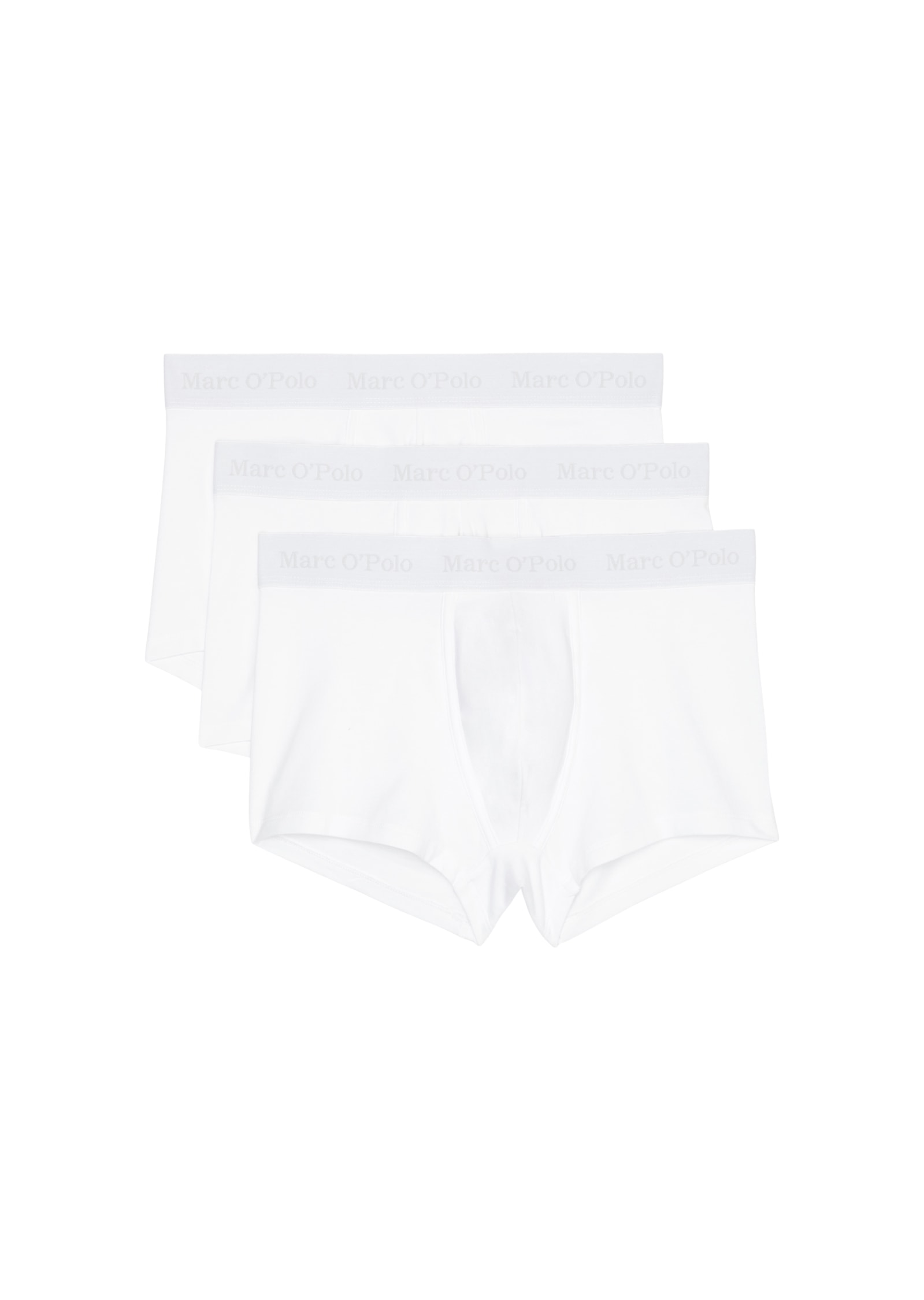 Trunk MARC O'POLO "Essentials", Herren, Gr. S, weiß, Obermaterial: 95% Baumwolle, 5% Elasthan, unifarben, körpernah, Unterhosen, mit markantem Logobund