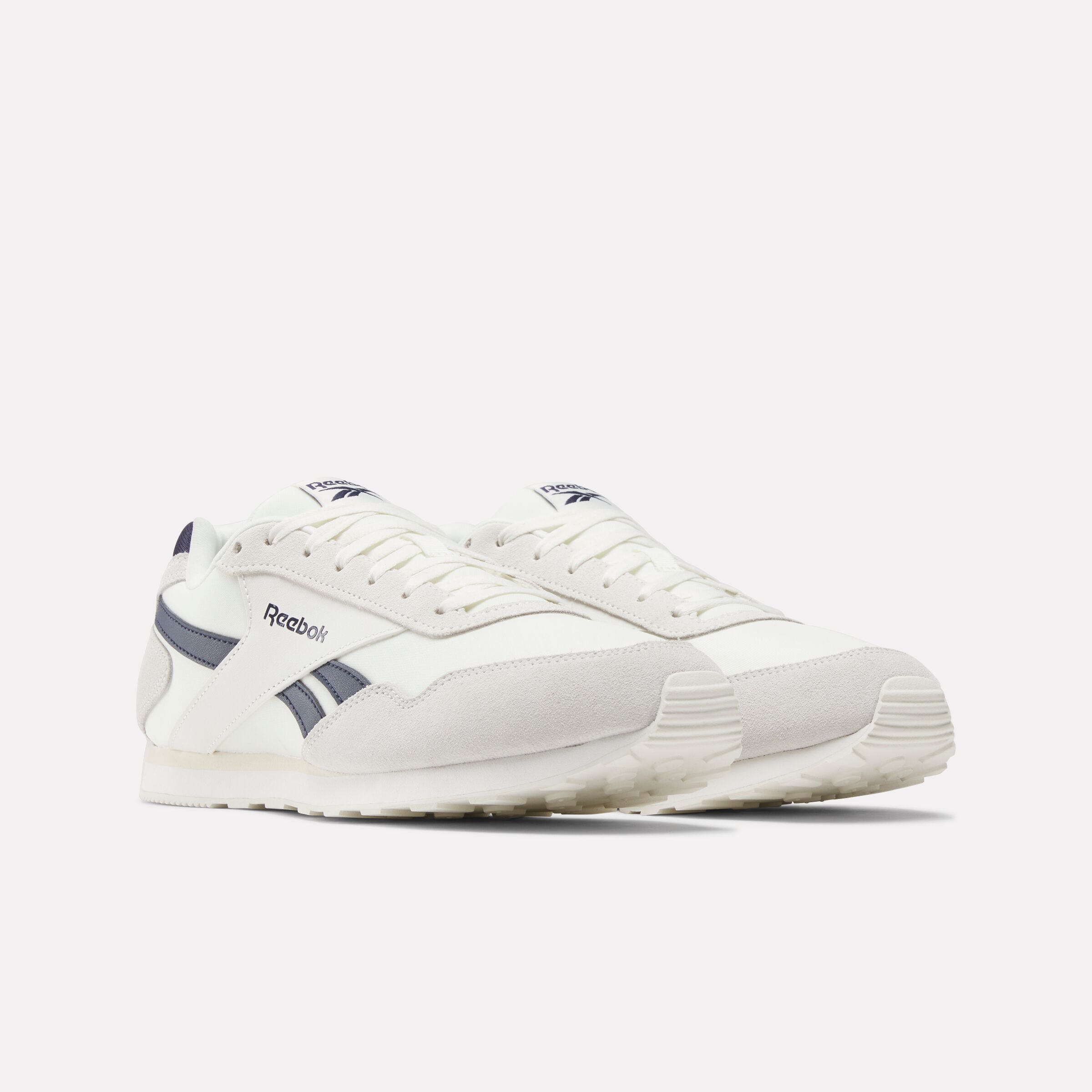 Sneaker REEBOK CLASSIC "REEBOK GLIDE LOW", Damen, Gr. 44, chalk, barely grau, vector navy, Leder, Synthetik, Textil, Schuhe Sneaker