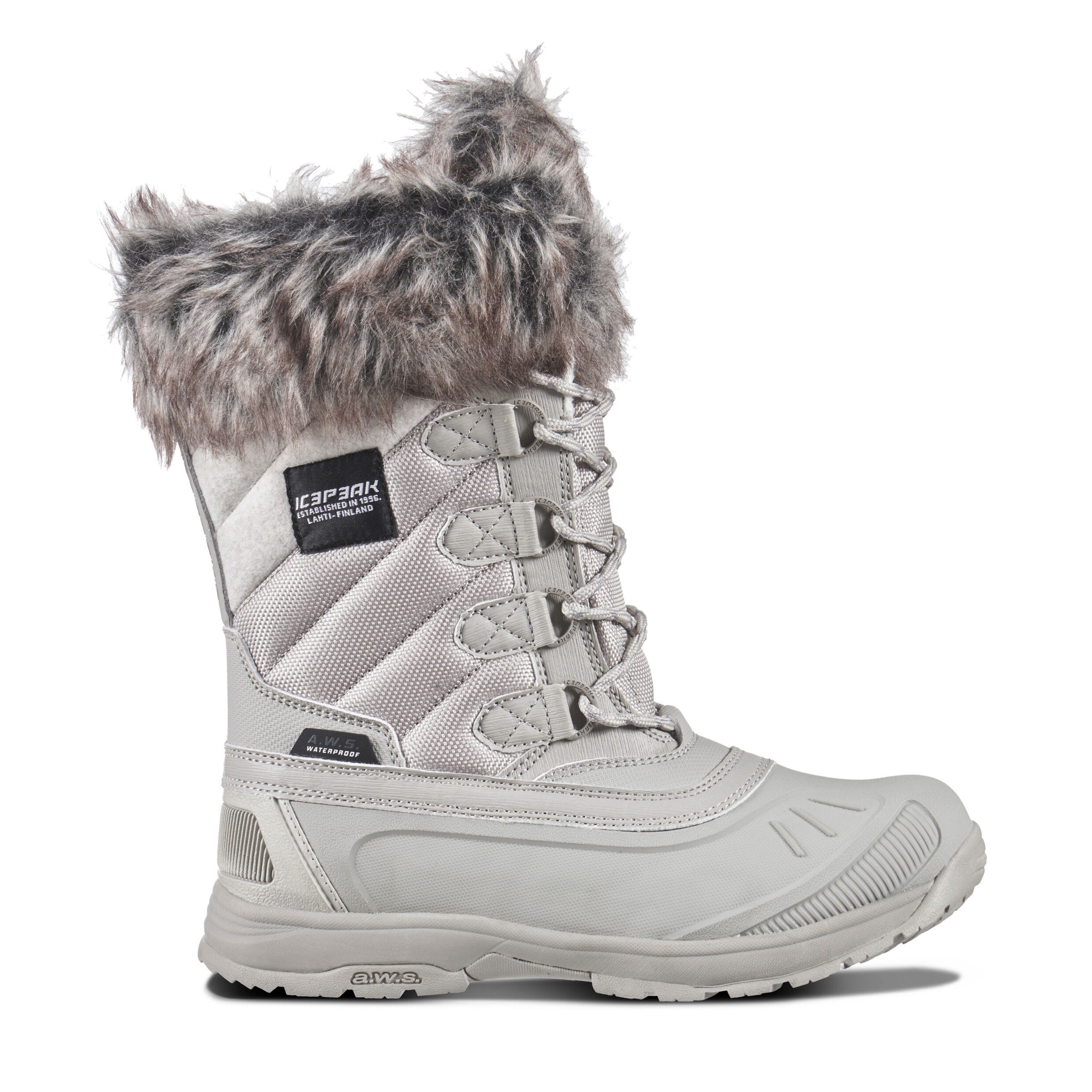 Winterboots ICEPEAK "ANSINA MS", Damen, Gr. 39, cement, Synthetik, Textil, Schuhe Winterboots, Winterschuhe, Winterstiefel, Snowboots, gefüttert & wasserdicht