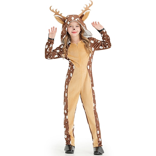 Costume de Noël Combinaison Costumes de père noël Costume grenouillère Renne Rodolphe Animal pour Garçons Fille Enfant Noël Nouvel An Soirée Costume
