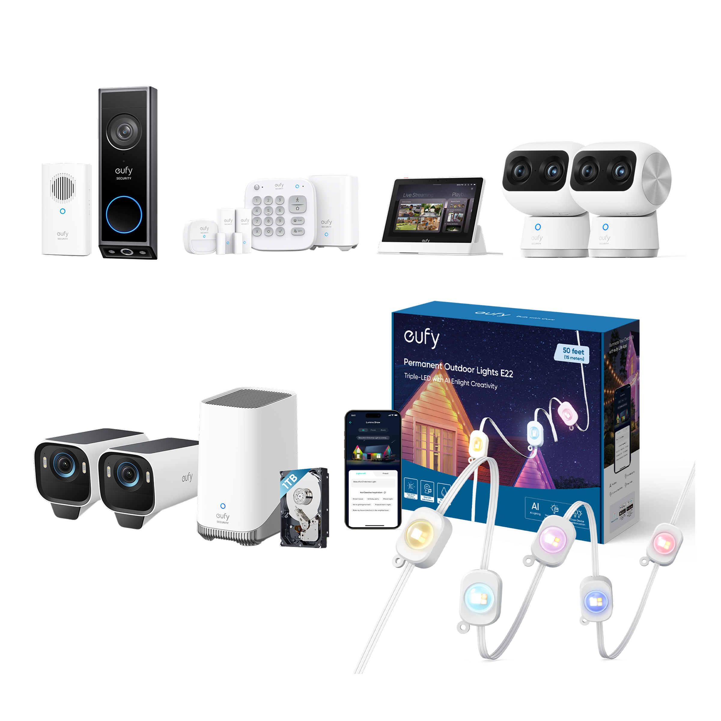 Whole-home Deluxe bundle + display + Outdoor Lights E22 (50ft with 30 lights)