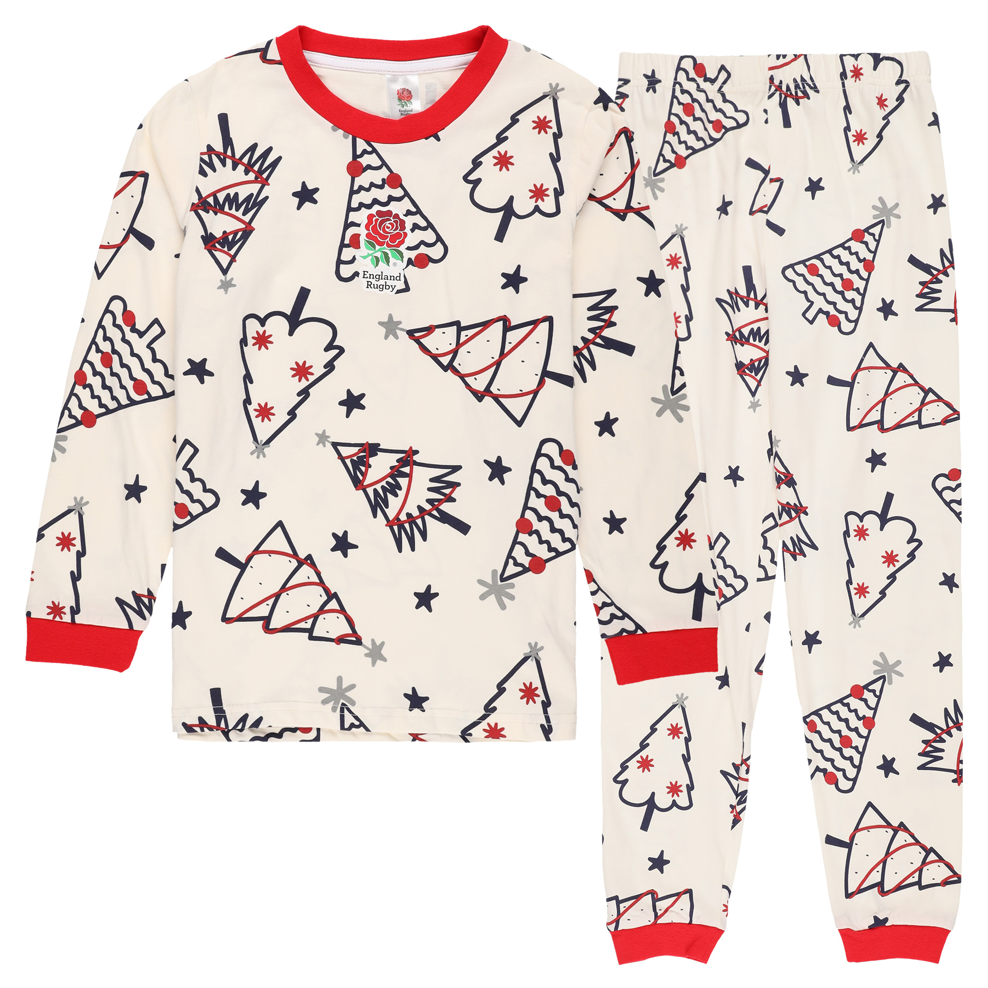 England Rugby Weihnachtsbäume Pyjama – Junior Image