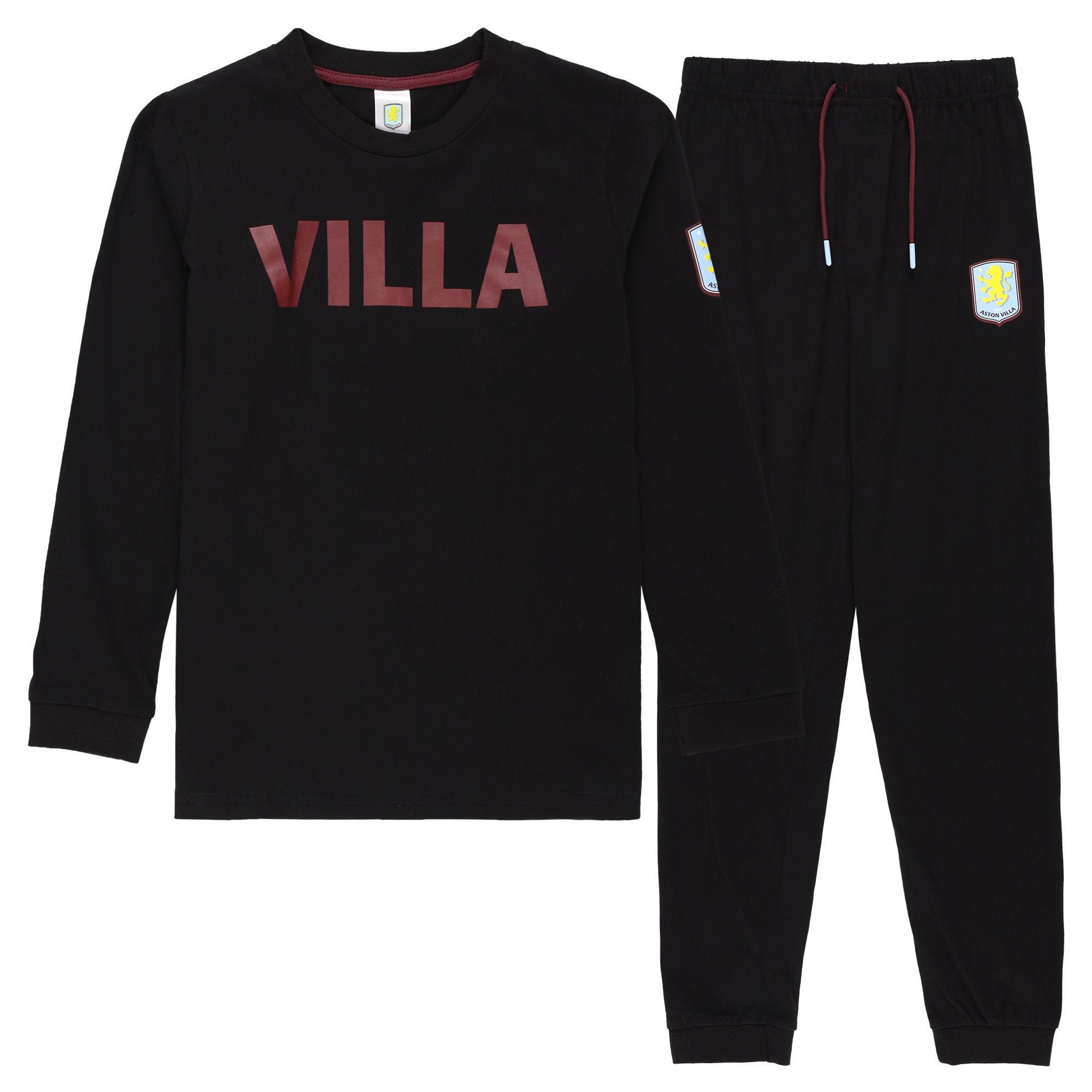Aston Villa Langer Pyjama – Schwarz – Jungen Image