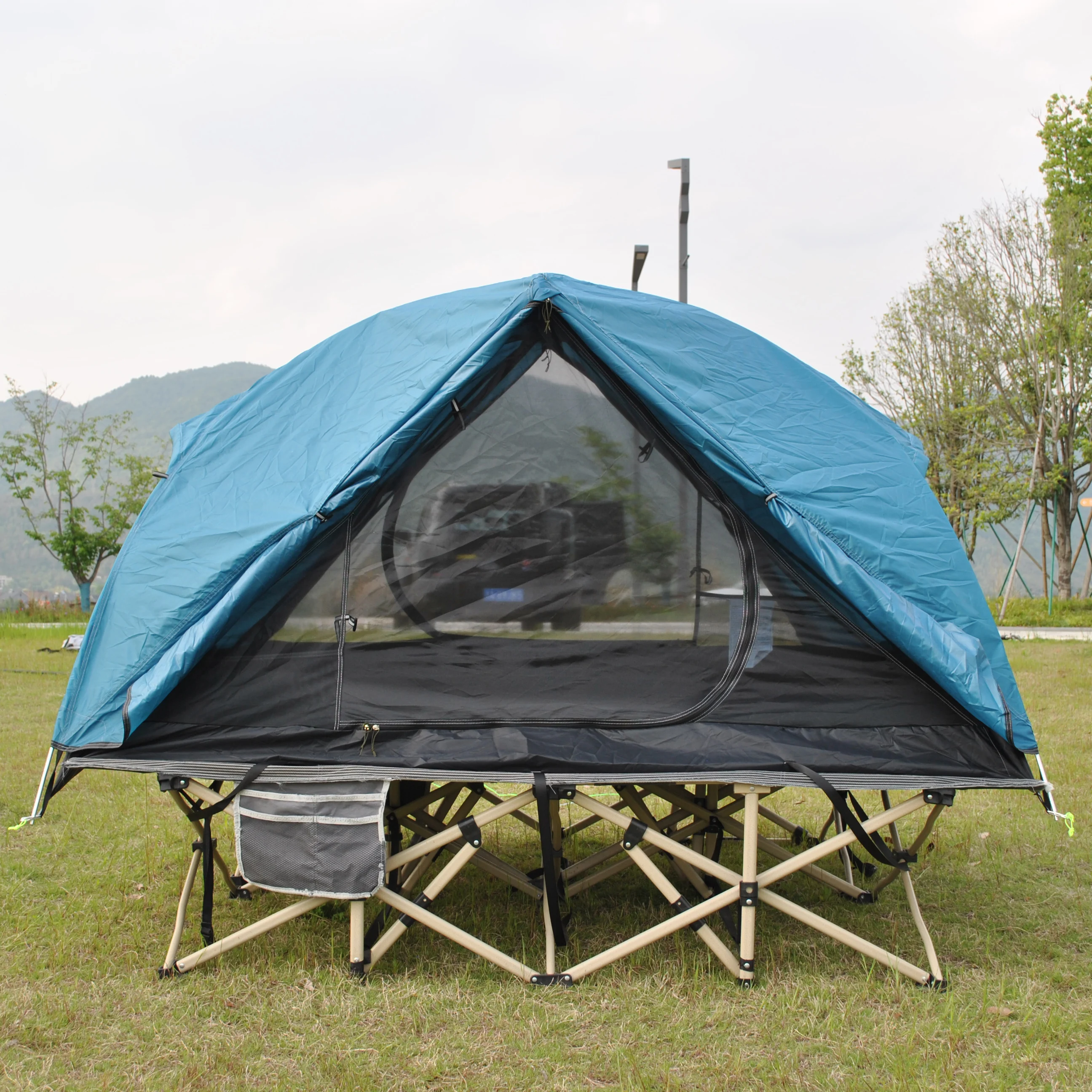 Leichtes Rucksackzelt – ultraleichtes 2-Personen-Zelt, wasserdichtes, einfach zu installierendes Campingzelt, Wanderzelt, Kinderbettzelt ohne Bett Image