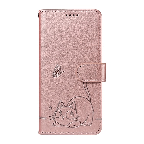 Handy Hülle Handyhüllen Für iPhone 17 Pro Max 17 Air 16 15 14 Pro Max Plus 16e 13 Pro Max 13 Mini Brieftaschenhülle Vollschutz mit Trageriemen Stoßfest Katze Retro PU-Leder Image