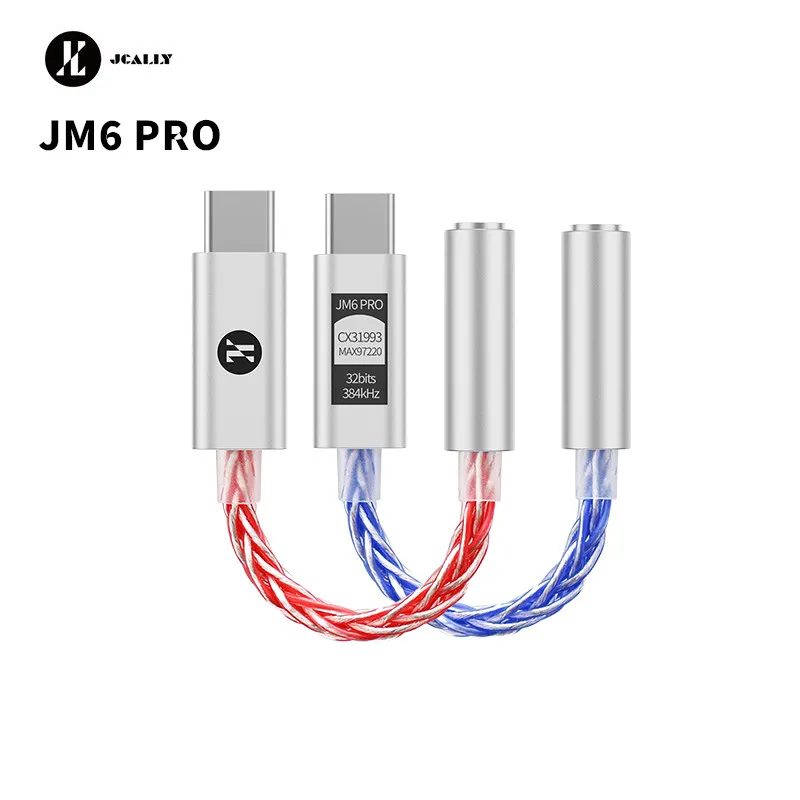 JCALLY JM6 Pro type-c à 3.5mm double DAC CX31993 MAX97220 amplificateur de casque Audio numérique HiFi DAC adaptateur d