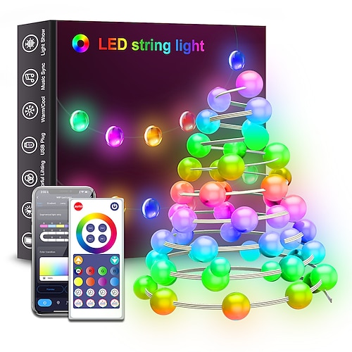 Lichter Tuya WiFi Smart Bluetooth bunte Ball Lichterkette USB betrieben 5-20M für Zuhause Garten Dekoration Image